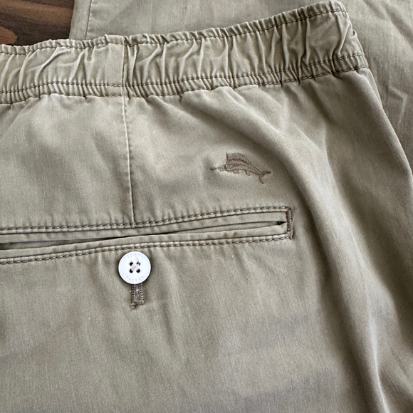 Men’s Tommy Bahama Beige Relaxed Fit Pants 2XLT Blue Fish Lining Drawstring - Picture 5 of 9